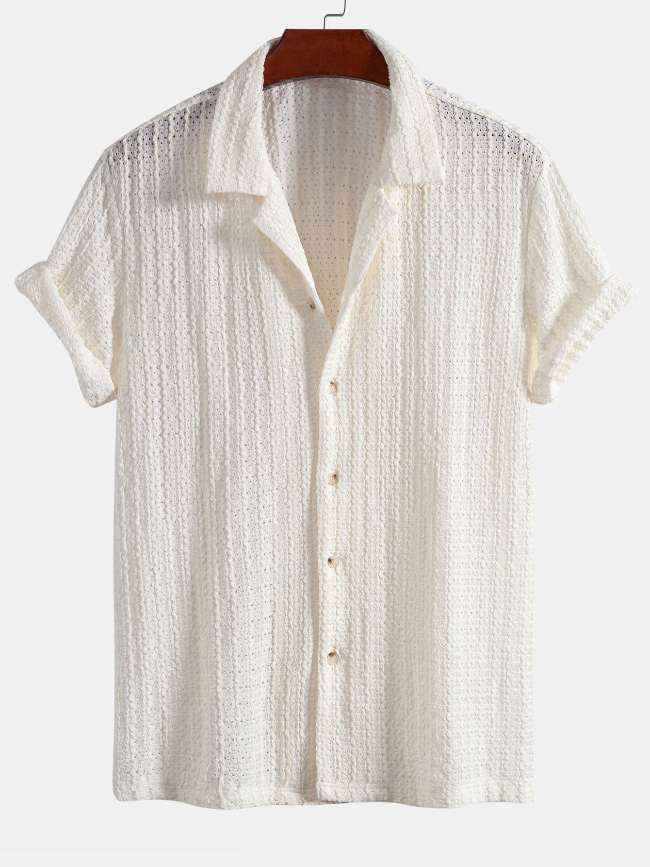 Set – kubánská jacquard košile a rovné zmačkané kalhoty
