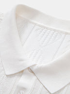 Set – jacquard polo svetr a slim tapered kalhoty