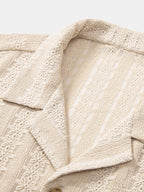 Set – kubánská jacquard košile s květinovým vzorem a rovné kalhoty