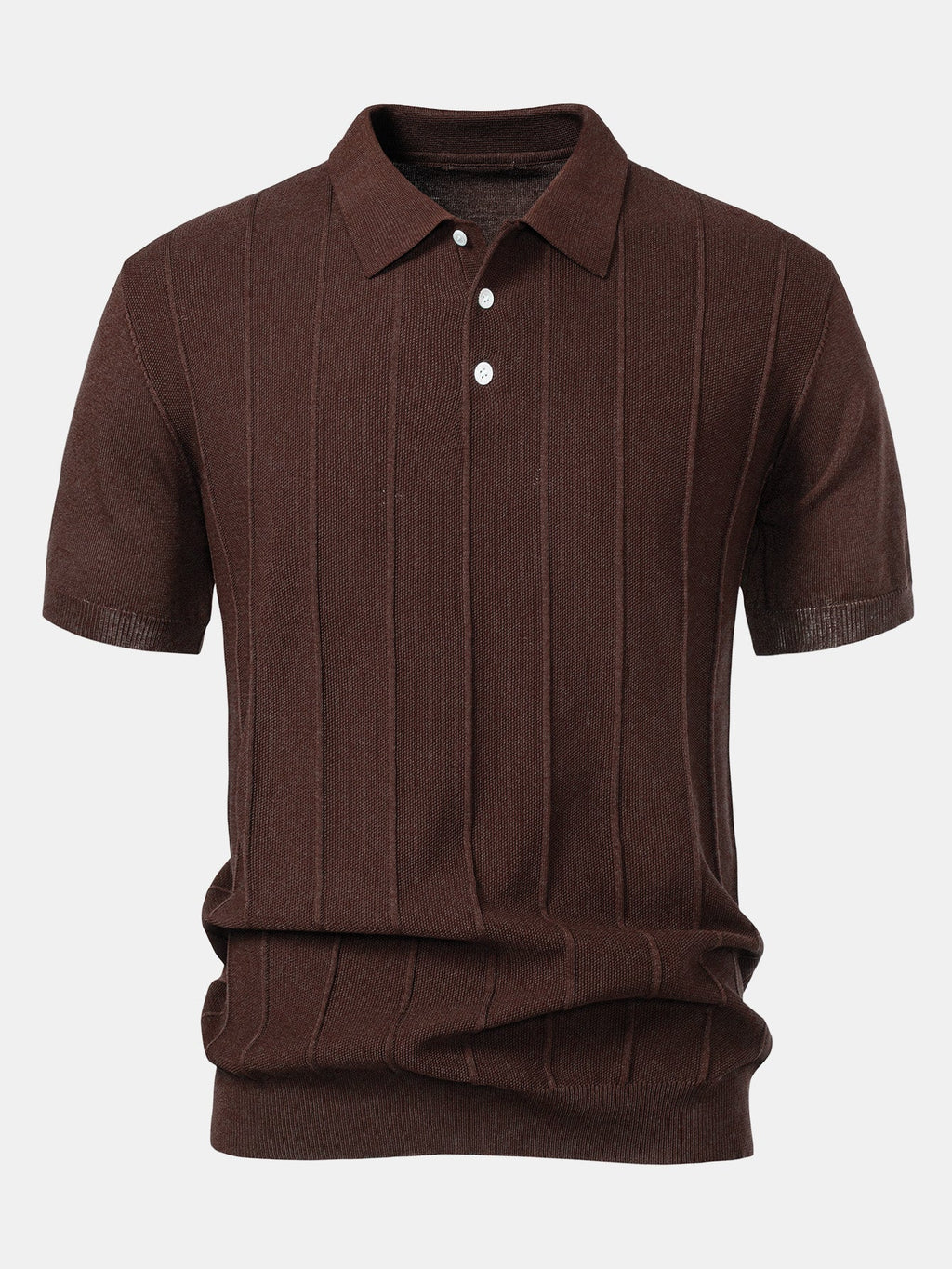 Set – pruhované jacquard polo pletené tričko a slim kalhoty