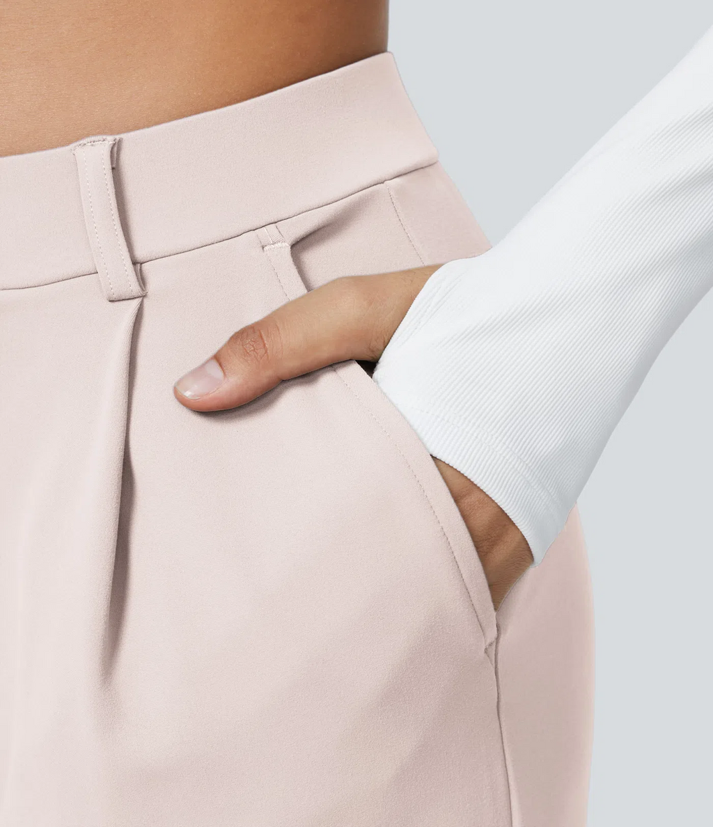Elegantní dámské kalhoty s širokými nohavicemi a vysokým pasem