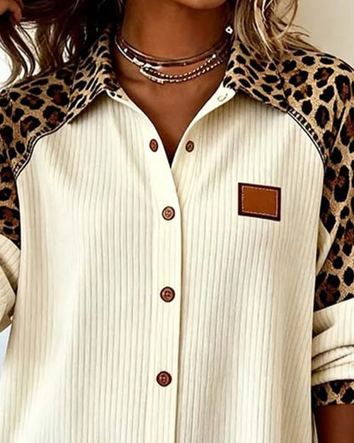 Pánská casual košile s leopardím vzorem z bavlny