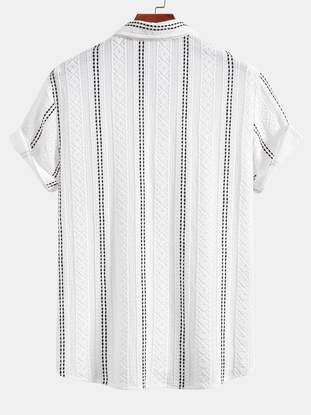 Set – pruhovaná jacquard košile a rovné kalhoty
