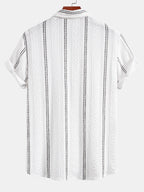 Set – pruhovaná jacquard košile a rovné kalhoty