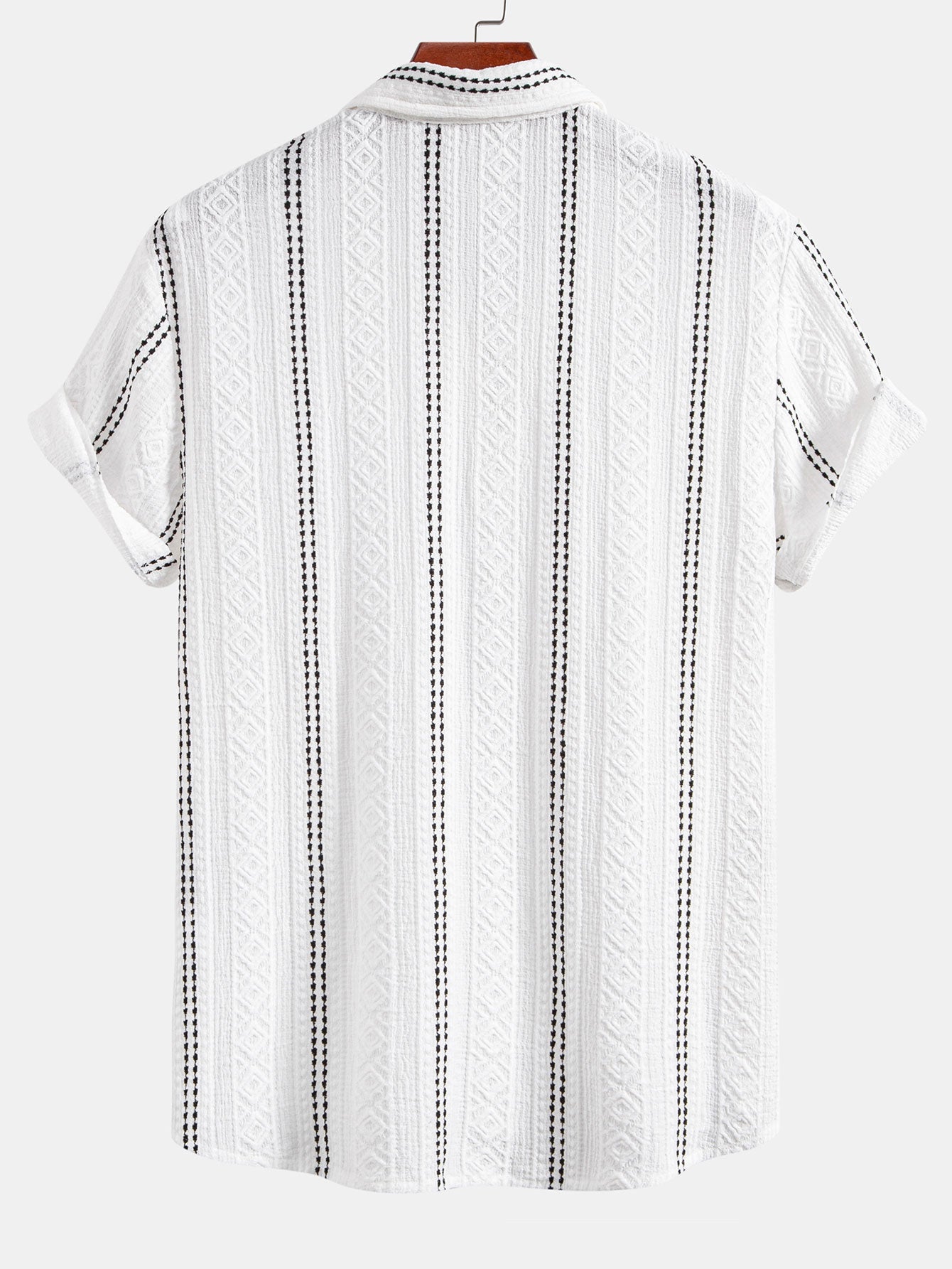 Set – pruhovaná jacquard košile a rovné kalhoty