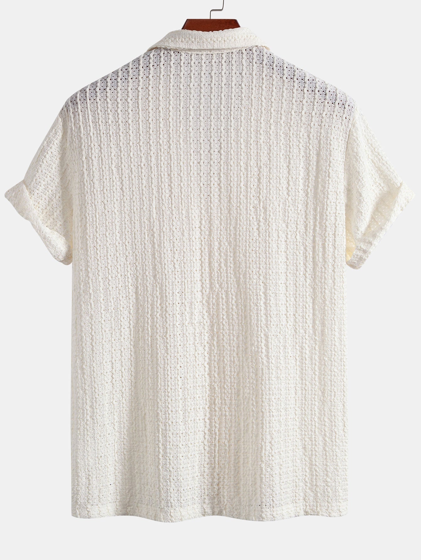 Set – kubánská jacquard košile a rovné lněné kalhoty