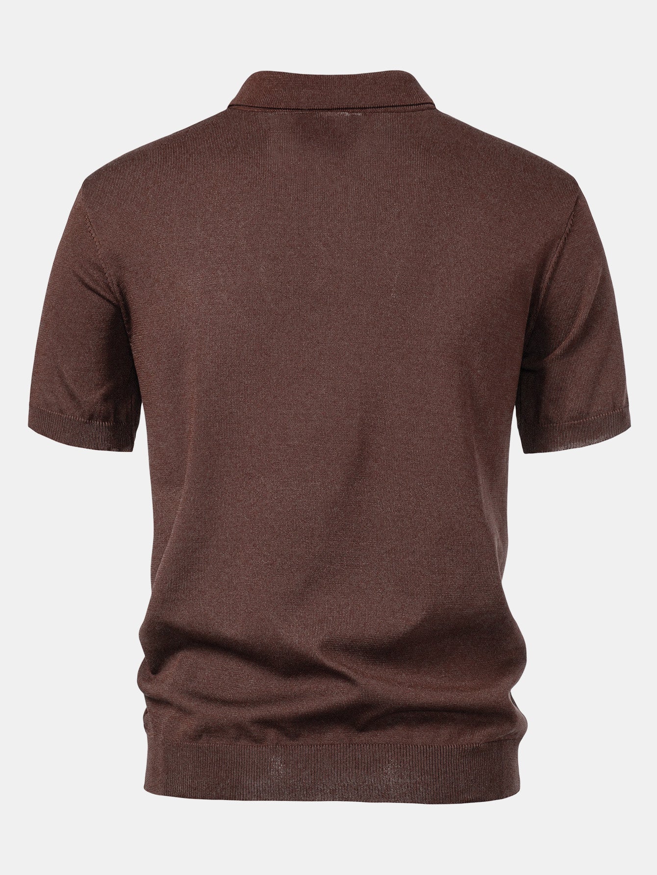 Set – pruhované jacquard polo pletené tričko a rovné kalhoty