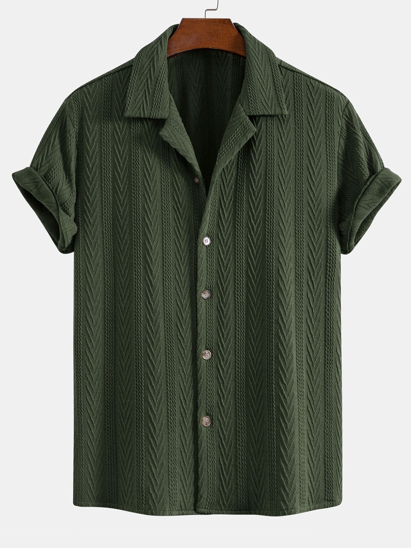 Set – kubánská jacquard košile a rovné casual kalhoty