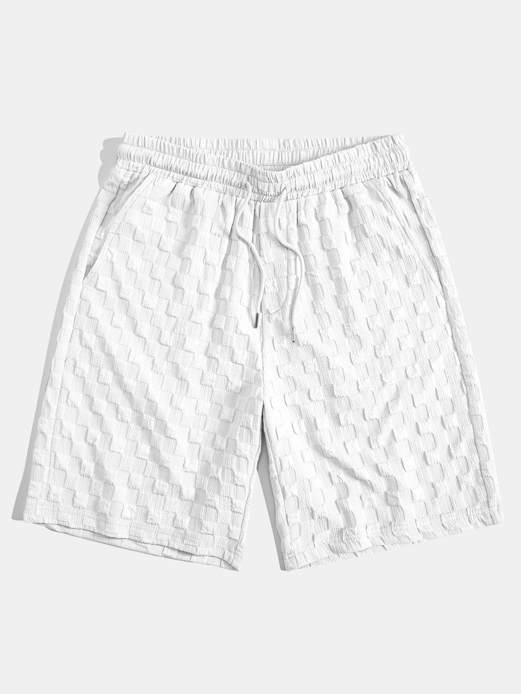 Set – košile a krátké kalhoty s kostkovaným jacquard vzorem