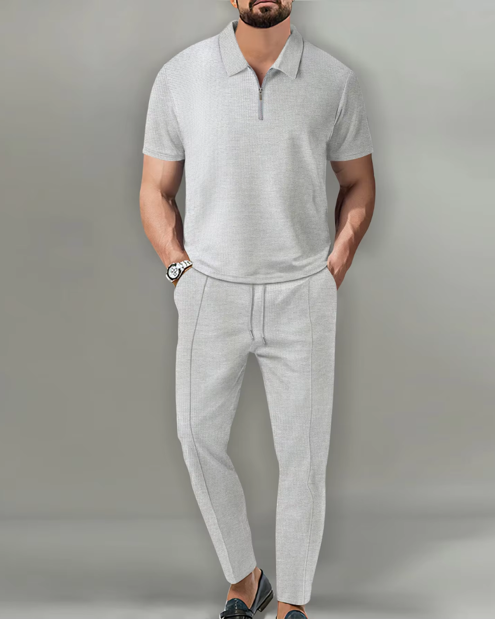 Elegantní dvoudílný set polo na zip