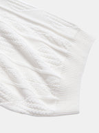 Set – jacquard polo svetr a slim tapered kalhoty