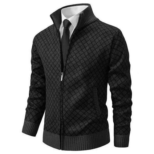 Cárdigan Casual con Cremallera de Punto Waffle