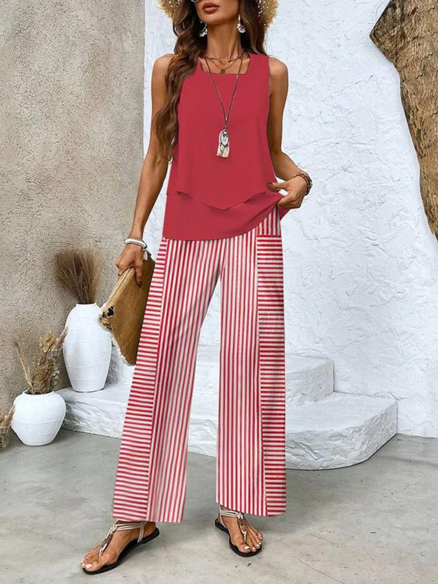 Letní elegantní dámský set – halenka a kalhoty