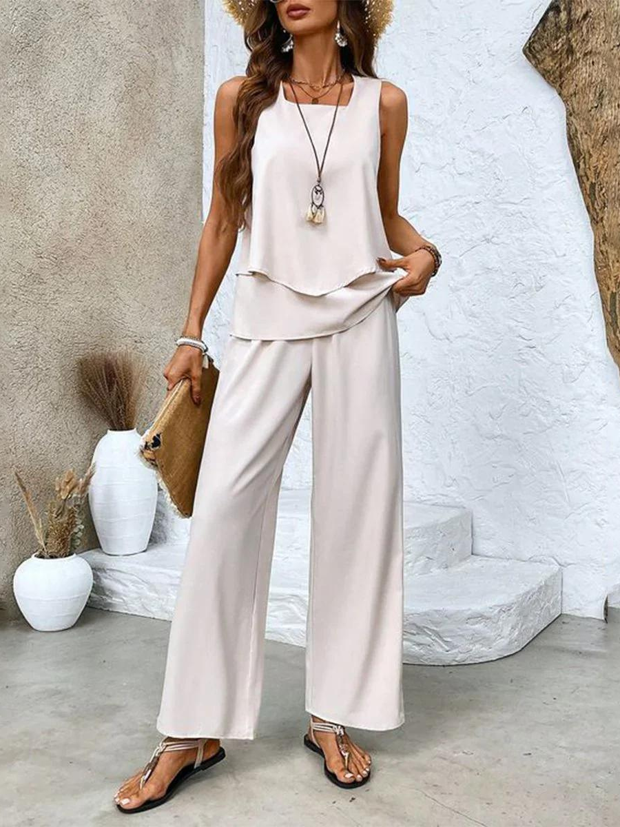 Letní elegantní dámský set – halenka a kalhoty