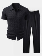 Set – jacquard košile a slim tapered kalhoty