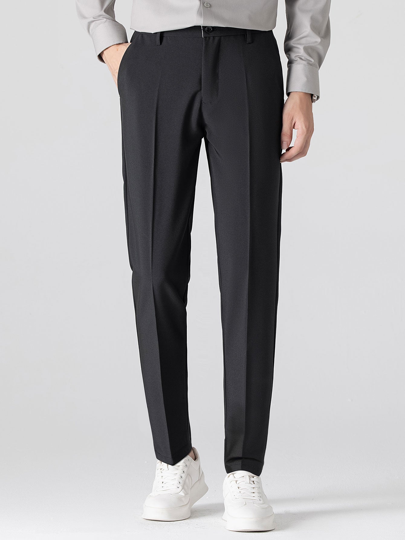 Set – polo pletené tričko na zip a slim kalhoty