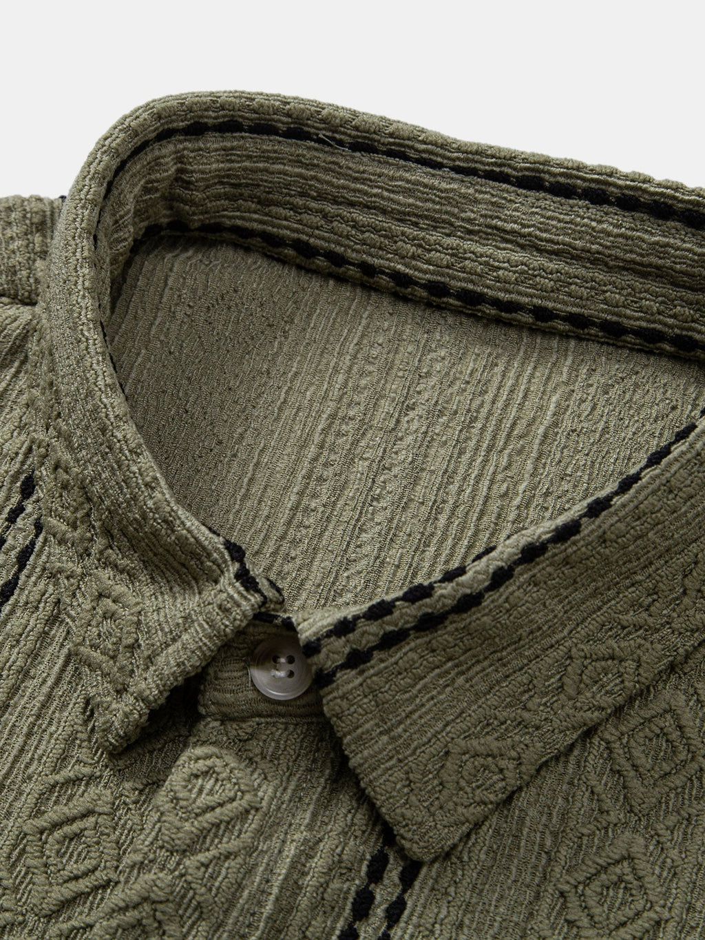 Set – pruhovaná jacquard košile a rovné kalhoty