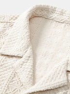 Set – kubánská jacquard košile s květinovým vzorem a rovné kalhoty