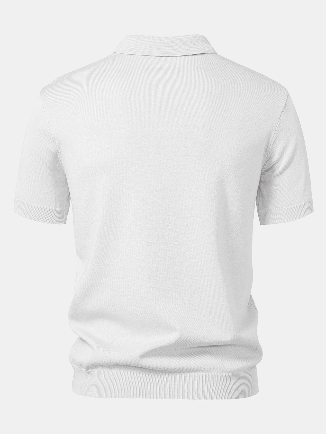 Set – pruhované jacquard polo pletené tričko a rovné kalhoty