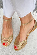 Isadora | Sandalias Trenzadas Doradas