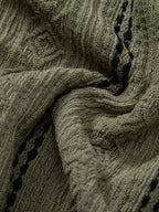 Set – pruhovaná jacquard košile a rovné kalhoty
