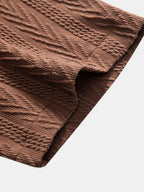 Set – kubánská jacquard košile a rovné casual kalhoty