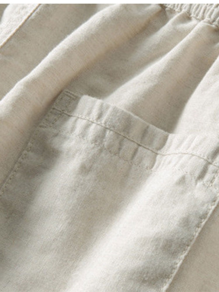Set – kubánská košile jacquard kohoutí stopa a lněné kalhoty