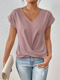 Camiseta Casual Mujer con Escote Corazón Ajustado
