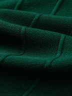 Set – pruhované jacquard polo pletené tričko a rovné kalhoty