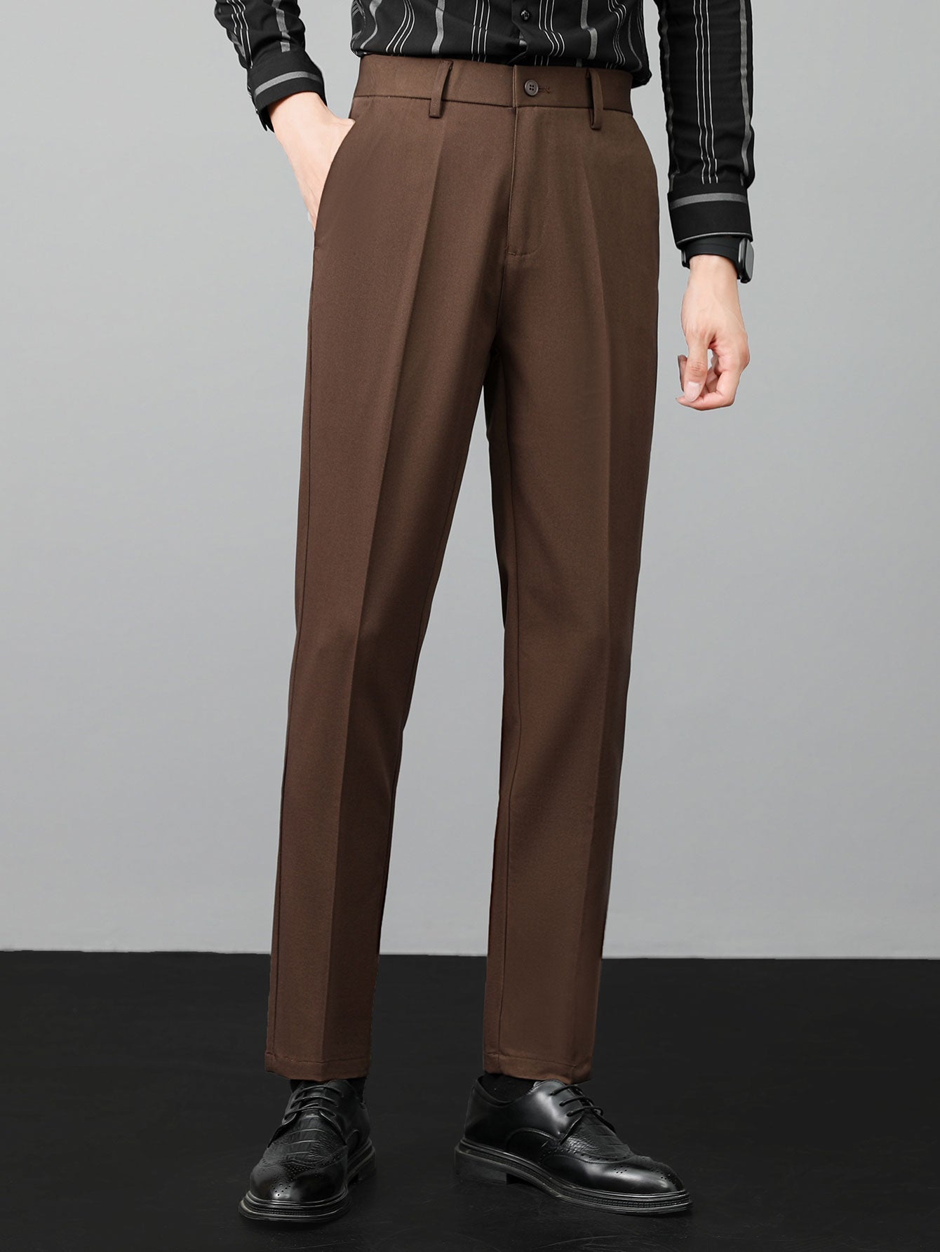 Set – polo pletené tričko na zip a slim kalhoty
