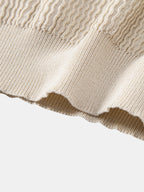 Set – pletené jacquard polo a slim tapered kalhoty