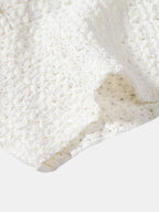 Set – kubánská jacquard košile a rovné zmačkané kalhoty