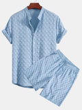 Set – košile a krátké kalhoty s kostkovaným jacquard vzorem