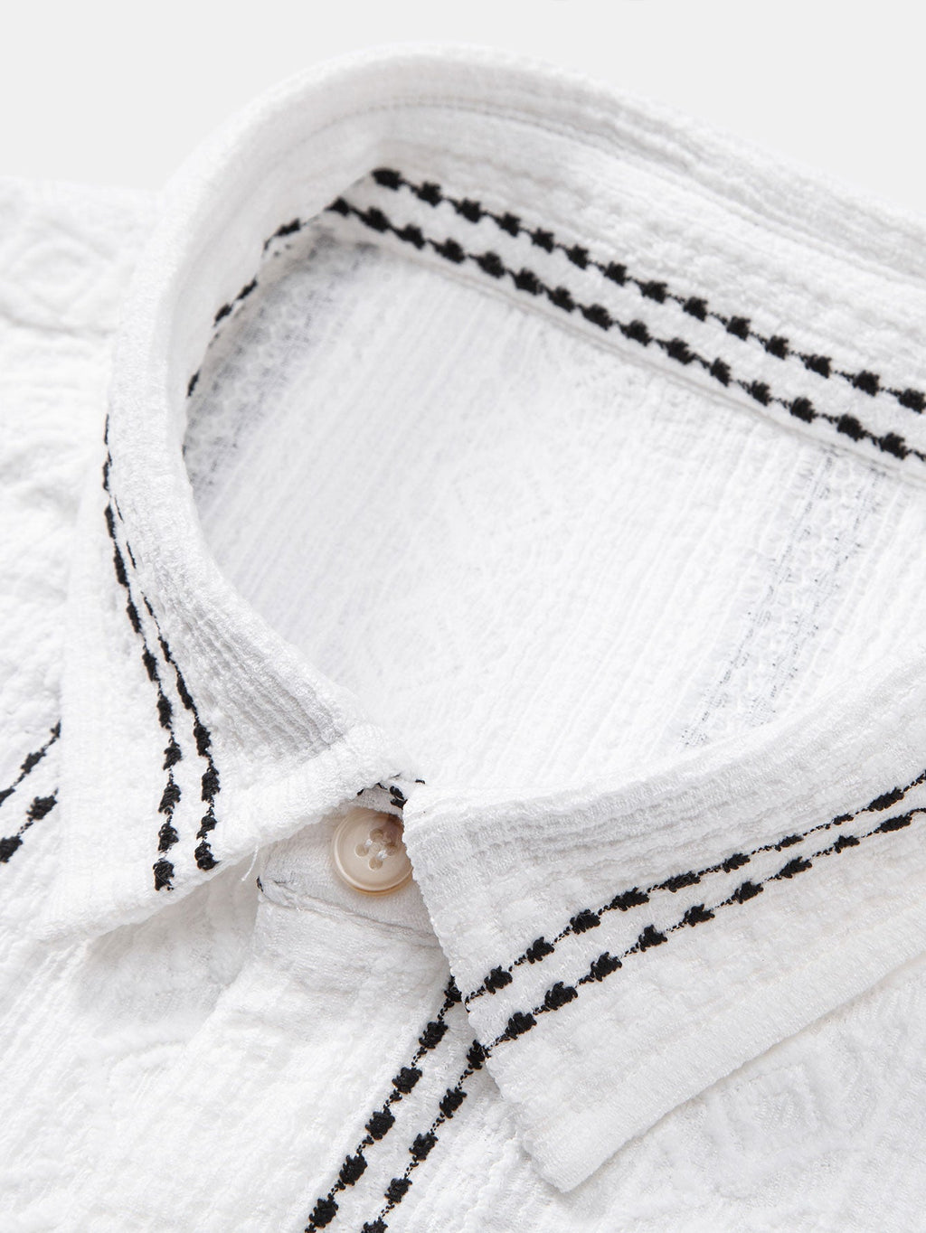 Set – pruhovaná jacquard košile a rovné kalhoty