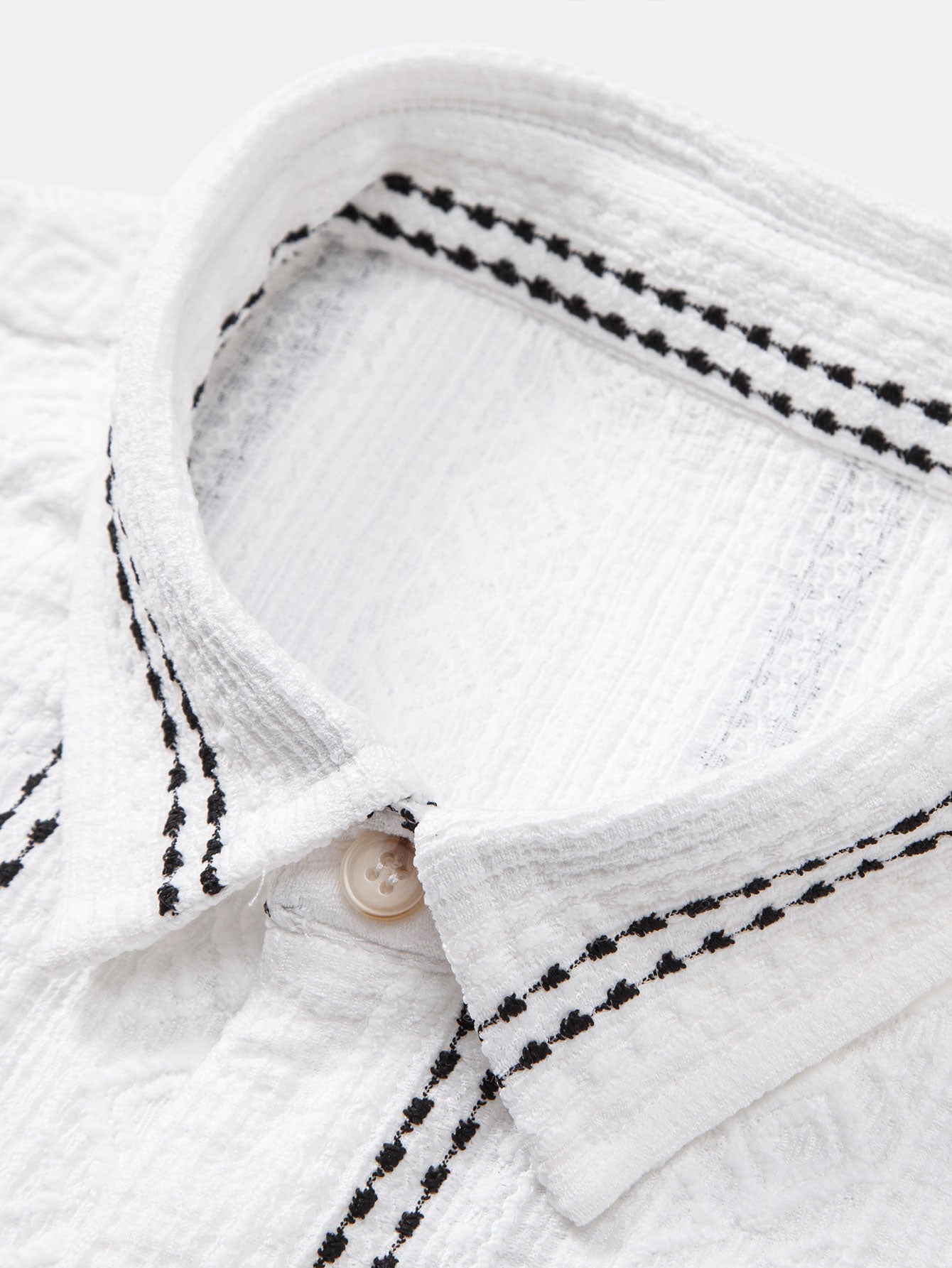 Set – pruhovaná jacquard košile a rovné kalhoty