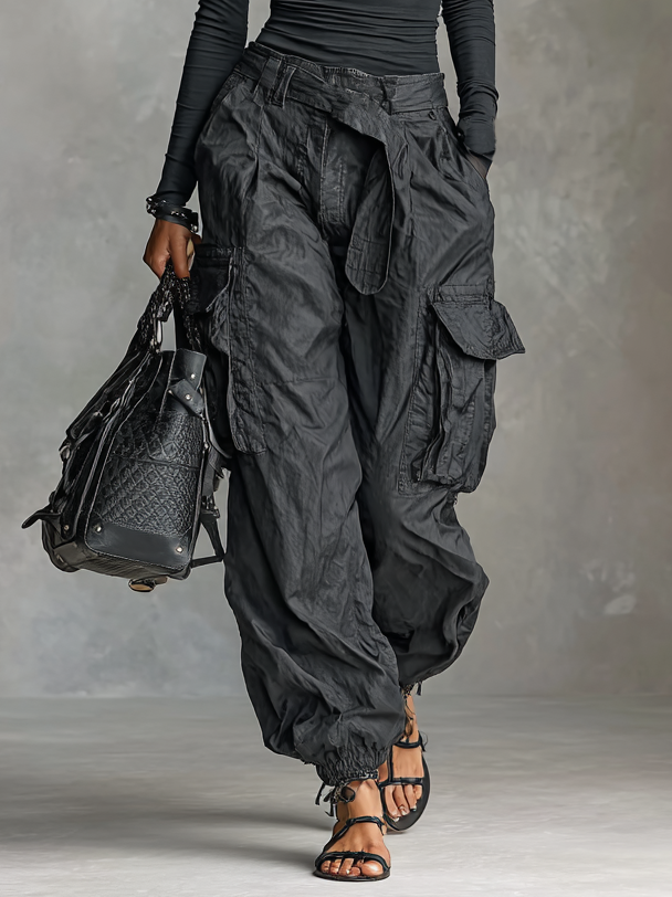 Dámský set – čtvercový top a cargo kalhoty urban styl