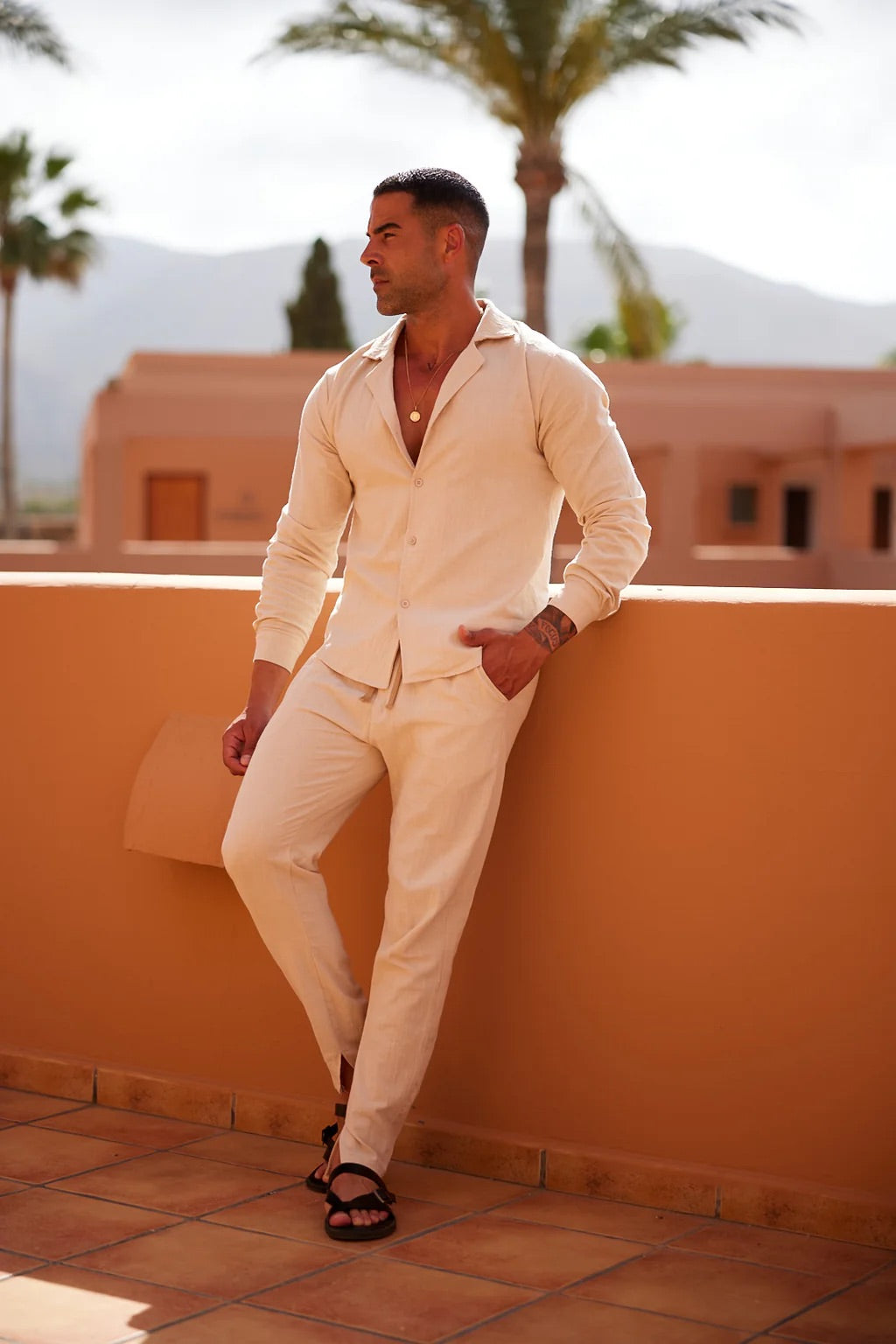 Conjunto De Lino Para Hombre Auckland 100% Transpirable
