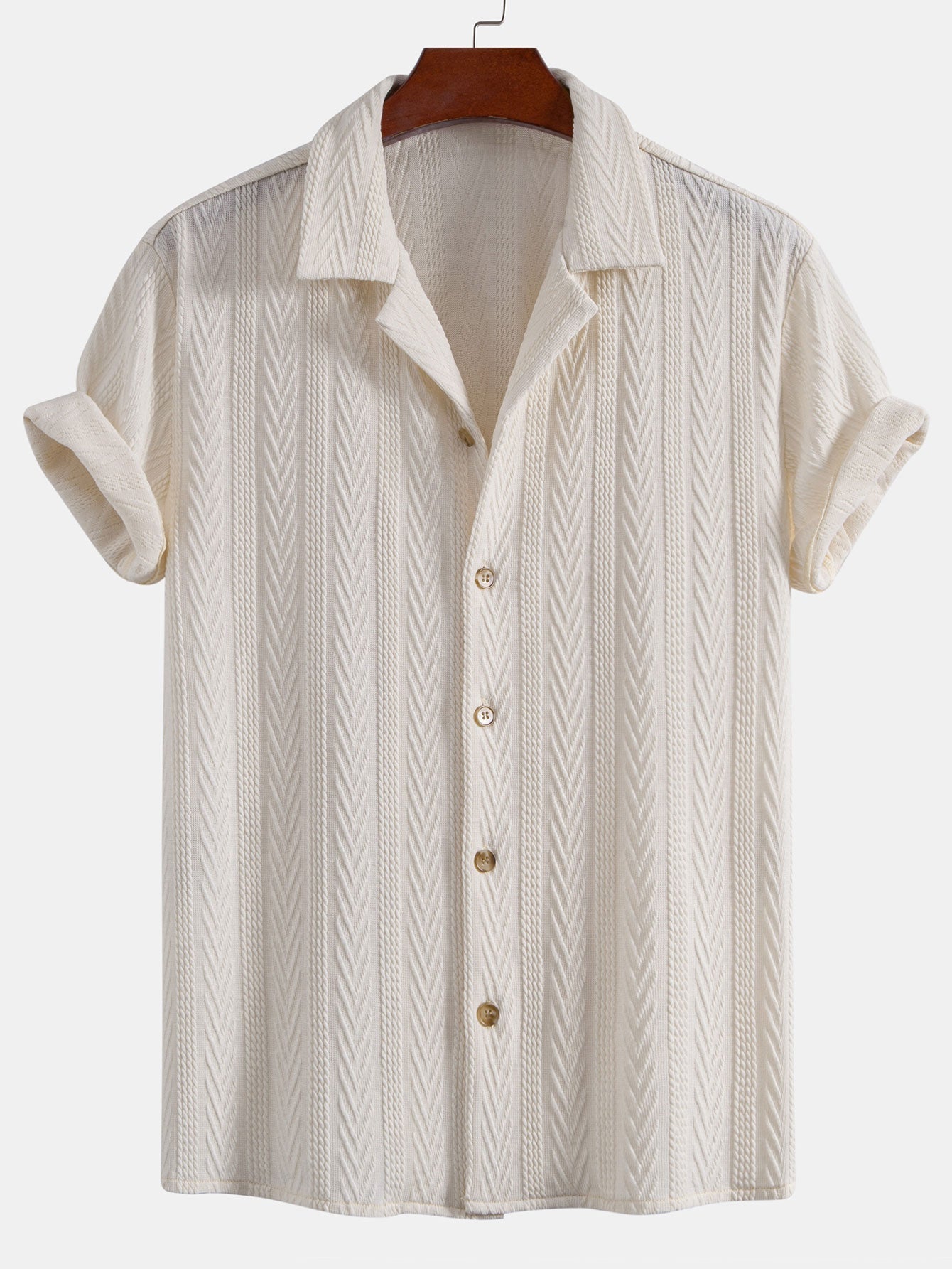 Set – kubánská jacquard košile a rovné casual kalhoty
