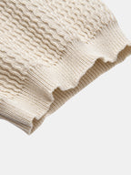 Set – pletené jacquard polo a slim tapered kalhoty