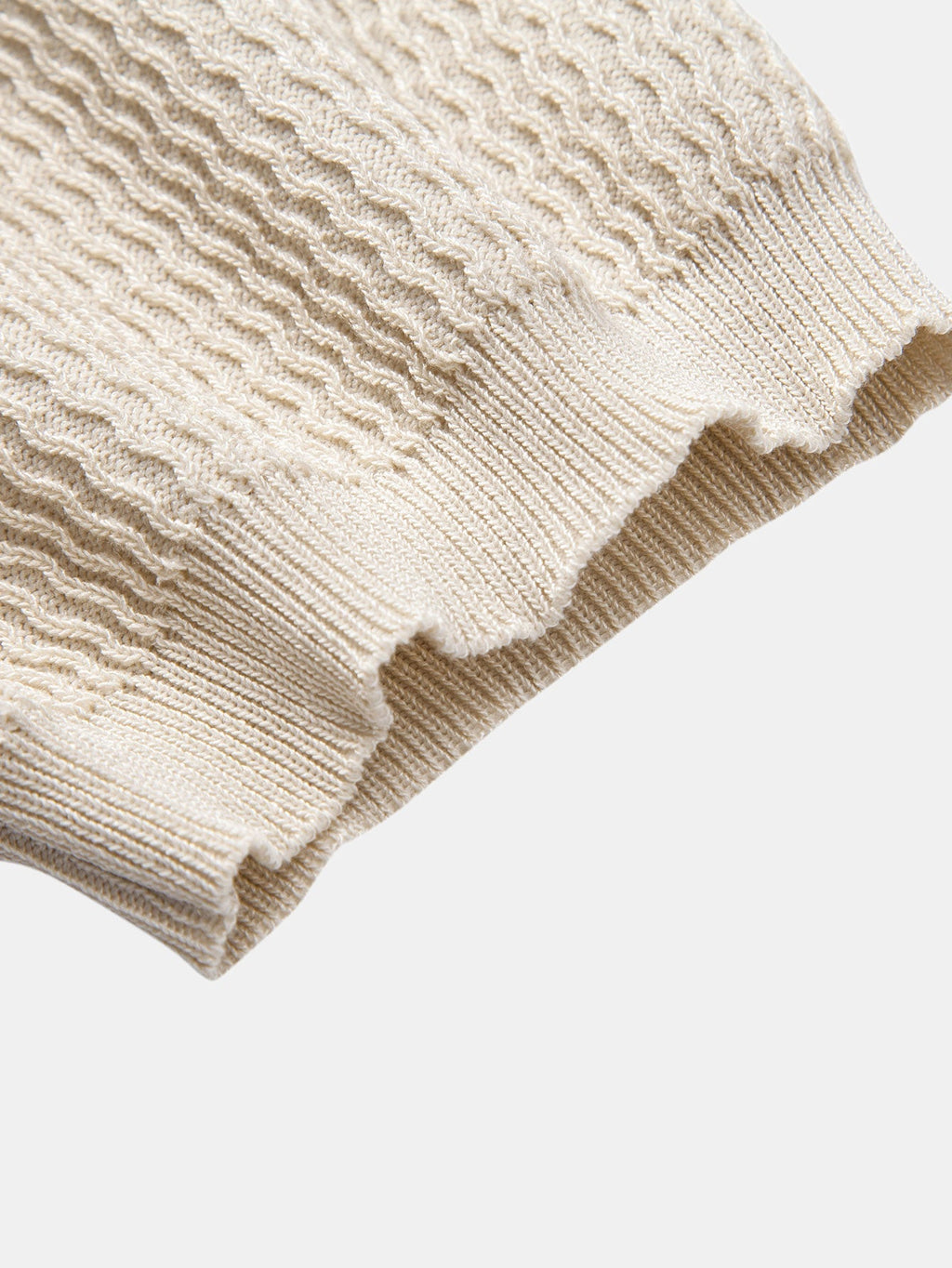 Set – V-výstřih jacquard polo svetr a rovné žebrované kalhoty