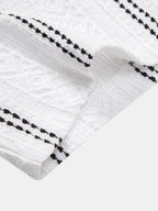 Set – pruhovaná jacquard košile a rovné kalhoty