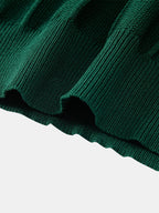 Set – pruhované jacquard polo pletené tričko a rovné kalhoty