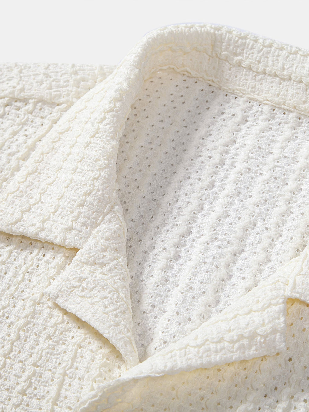 Set – kubánská jacquard košile a rovné lněné kalhoty