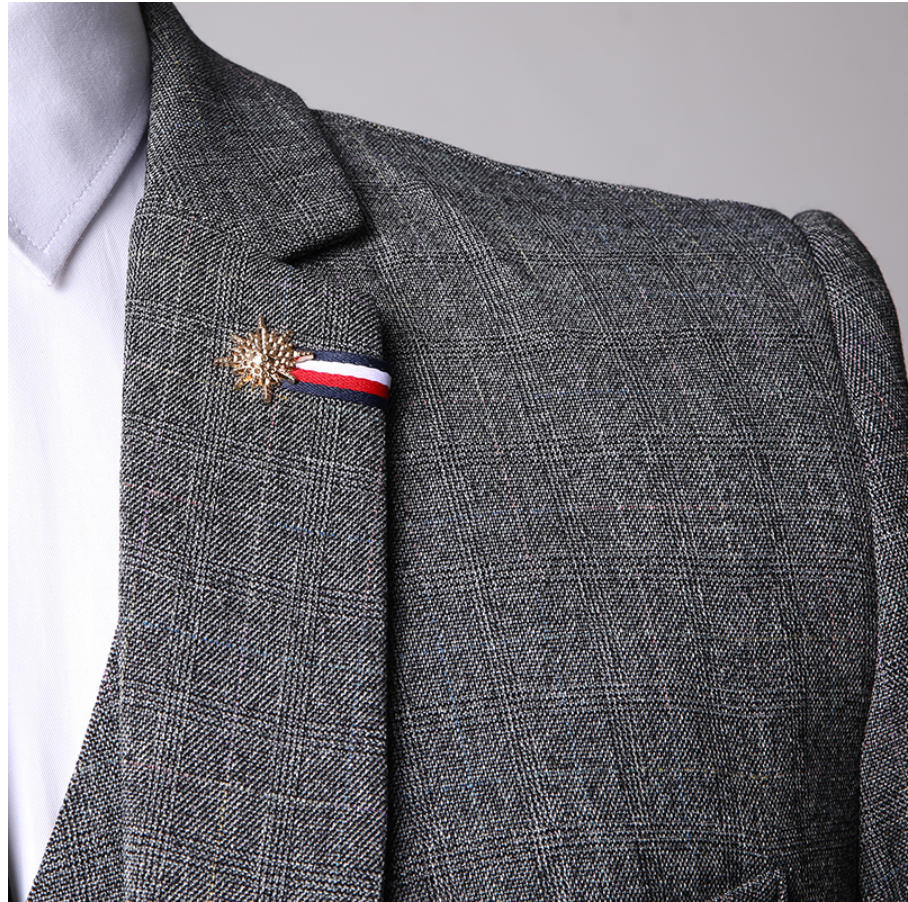 Pánský třídílný oblek slim fit pro formální příležitosti