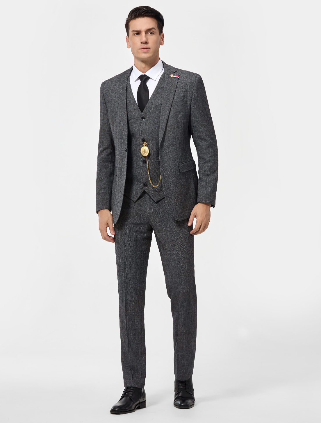Pánský třídílný oblek slim fit pro formální příležitosti