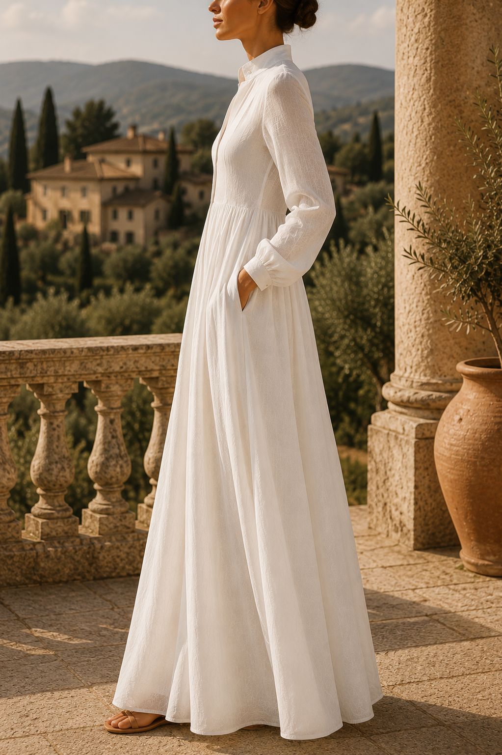 Vestido largo de estilo minimalista y elegante