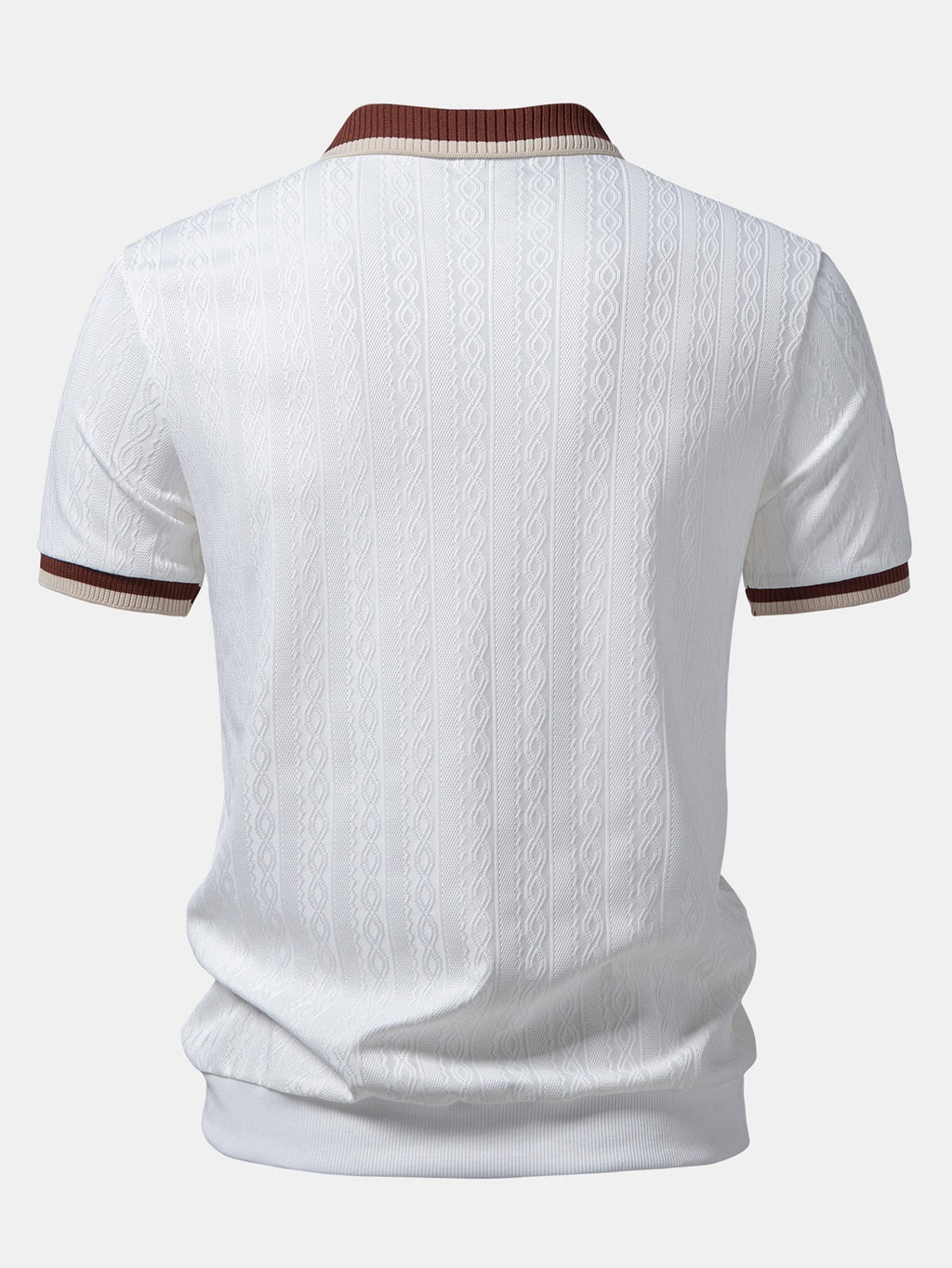 Set – polo pletené tričko na zip a slim kalhoty