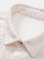 Set – geometrická jacquard košile a rovné kalhoty