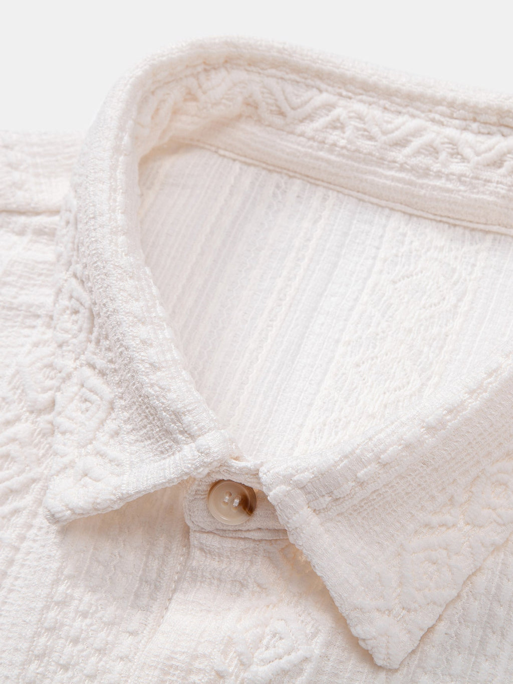 Set – geometrická jacquard košile a lněné kalhoty