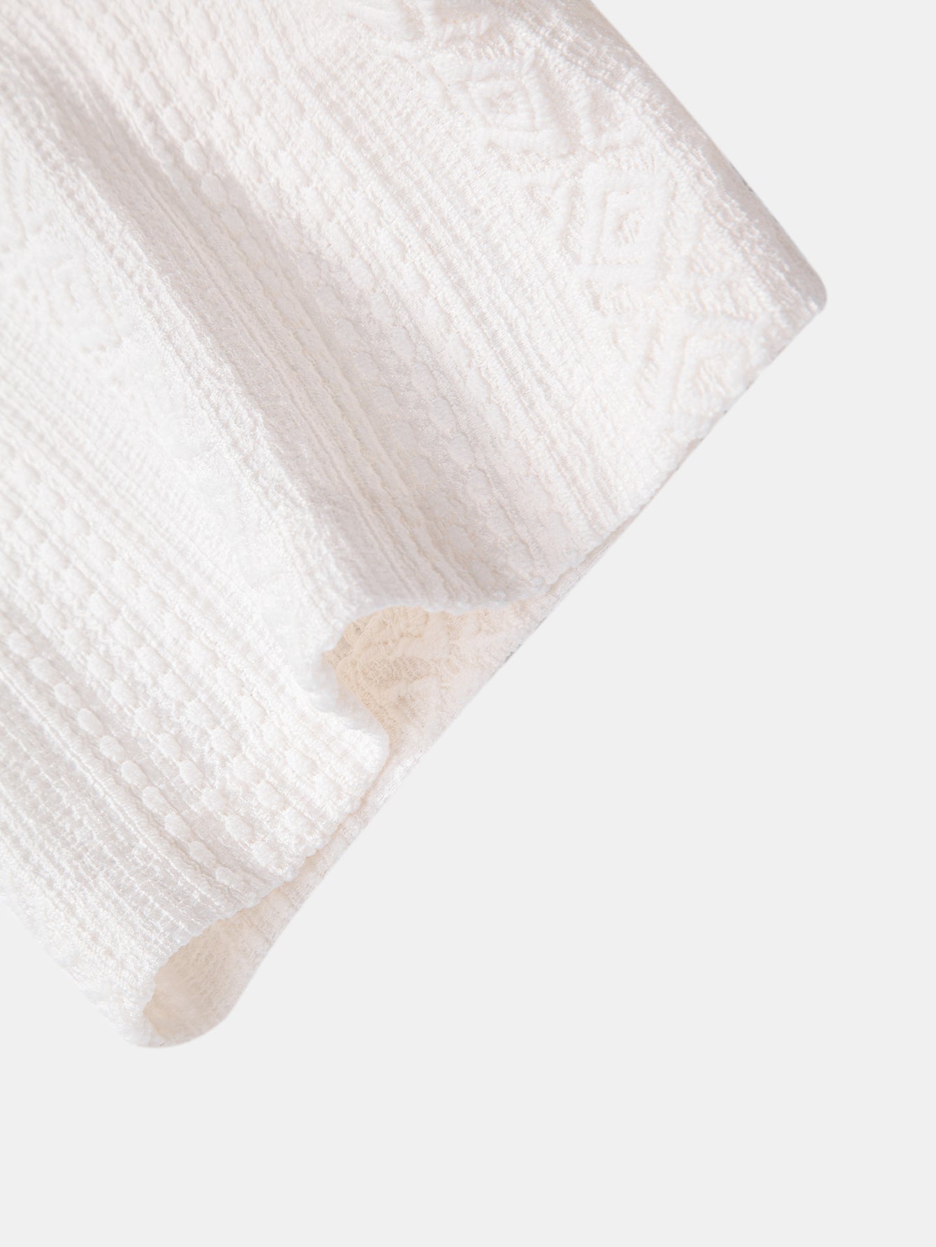 Set – geometrická jacquard košile a rovné kalhoty